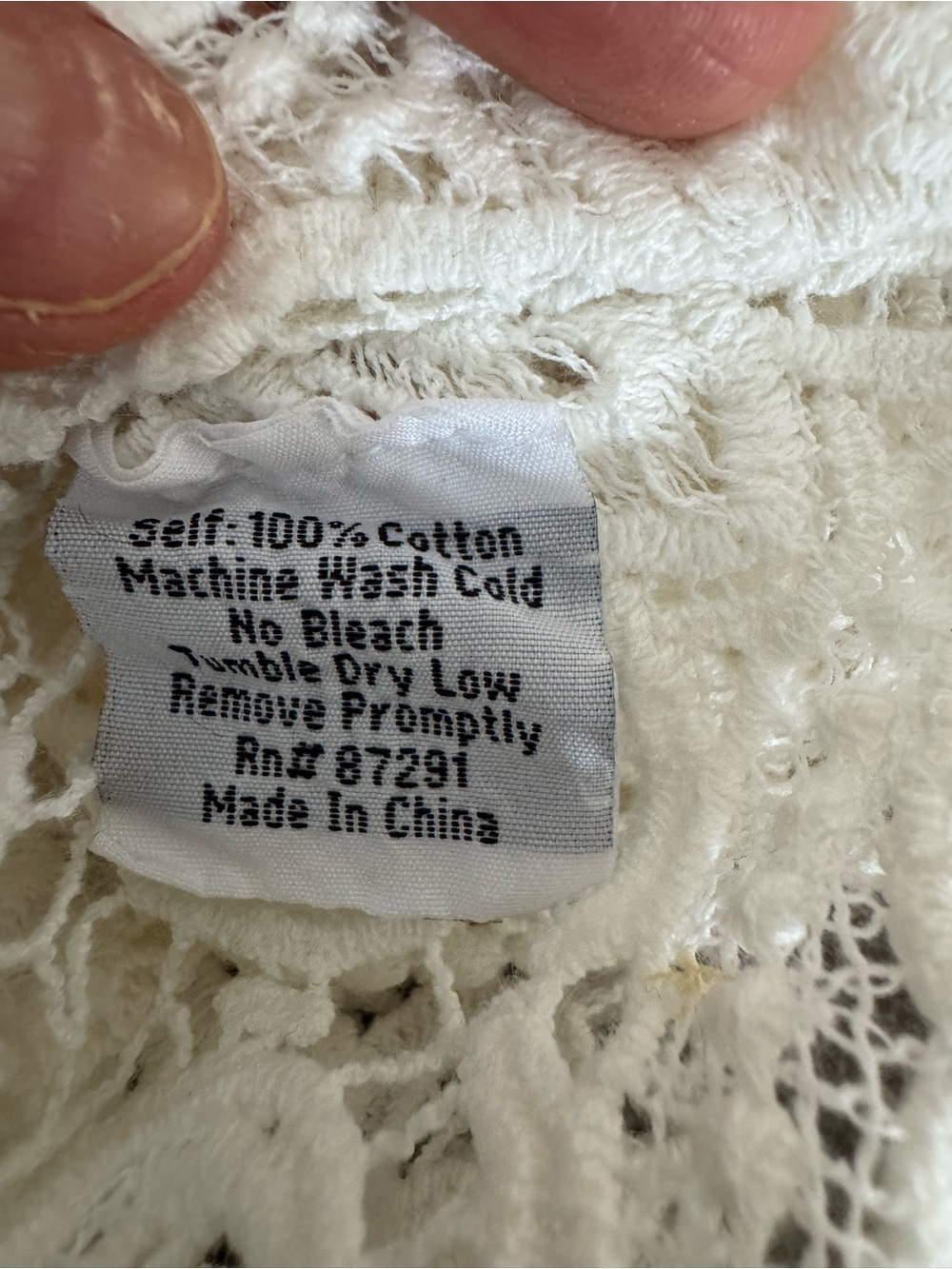 Johnny Was Bohemian Lace Poncho Top Floral Crochet Cream/Ivory Scalloped Hem OS - Picture 12 of 13